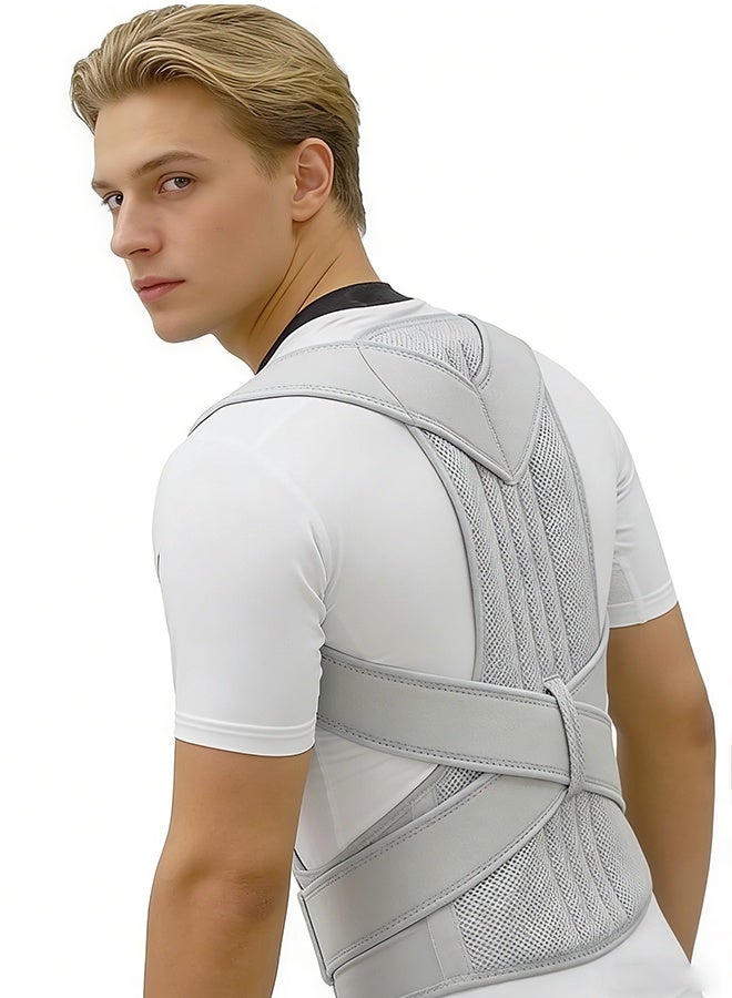 حزام تصحيح وضعية الجسم، مصحح وضعية الكتف، مشد تقويمي غير مرئي لدعم الظهر بشكل مستقيم، لتخفيف آلام الظهر (مقاس كبير جدًا) - Image 1